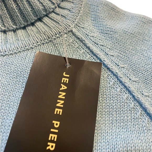 Women’s nwts baby blue cowl neck sweater by Jeanne Pierre 100% cotton sz M - Picture 4 of 13
